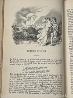 Gilt Leather Bound Homes and Haunts of the Most Eminent British Poets by William Howitt, 4th Edition, London, 1858, Book