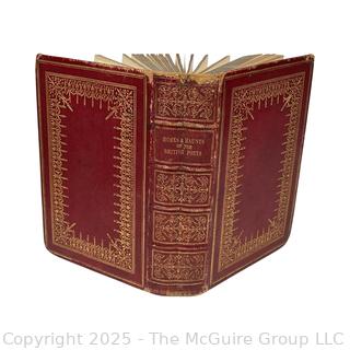 Gilt Leather Bound Homes and Haunts of the Most Eminent British Poets by William Howitt, 4th Edition, London, 1858, Book