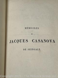Leather Bound Mémoires de Jacques Casanova 1863. Book