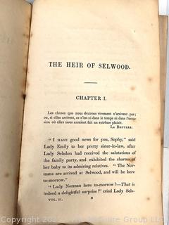 Leather with Marbled Paper Bound The Heir of Selwood: Or, Three Epochs of a Life 1838.  Book