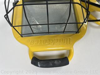 Two (2) Corded WorkForce Brand Halogen Shop Lamps