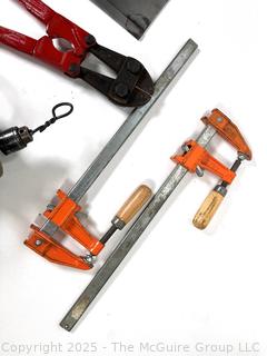 Bolt Cutter, Mitre Saw, Adjustable Clamps and Corded Electric Drill Hand Tools