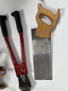 Bolt Cutter, Mitre Saw, Adjustable Clamps and Corded Electric Drill Hand Tools