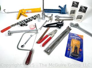 3/8" Sockets, Coping Saw, Stud Finder, Caulking Guns, Wrenches and Pliers Hand Tools