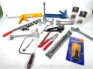 3/8" Sockets, Coping Saw, Stud Finder, Caulking Guns, Wrenches and Pliers Hand Tools