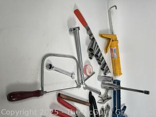 3/8" Sockets, Coping Saw, Stud Finder, Caulking Guns, Wrenches and Pliers Hand Tools