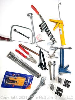 3/8" Sockets, Coping Saw, Stud Finder, Caulking Guns, Wrenches and Pliers Hand Tools
