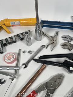 3/8" Sockets, Coping Saw, Stud Finder, Caulking Guns, Wrenches and Pliers Hand Tools