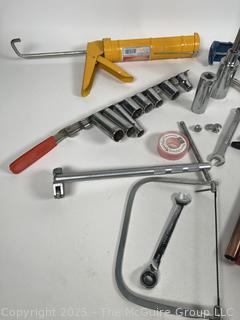 3/8" Sockets, Coping Saw, Stud Finder, Caulking Guns, Wrenches and Pliers Hand Tools