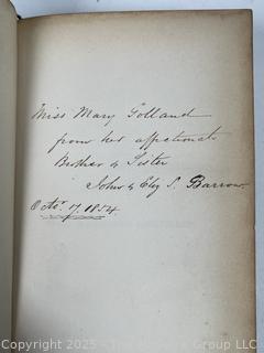 Leather Bound with Gilt Decoration of the Poetical Works of Henry Wadsworth Longfellow 1854, Book