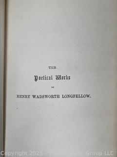 Leather Bound with Gilt Decoration of the Poetical Works of Henry Wadsworth Longfellow 1854, Book