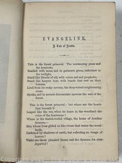 Leather Bound with Gilt Decoration of the Poetical Works of Henry Wadsworth Longfellow 1854, Book