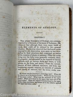 Leather Bound Elements of Geology For The Use of Schools & Academies 1846, Book by William W. Mather  