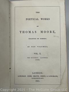 Leather with Marbled Paper Bound The Poetical Works of Thomas Moore 1841. Book