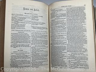 Leather Bound With Gilt Decoration, The Dramatic Works of William Shakespeare with Copious Glossarial Notes by Robert Inglis Book, 1800's