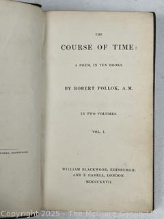 Leather Bound with Gilt The Course of Time by Robert Pollok, 1827. Book