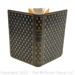 Leather with Fleur De Lis Gilt Cover Memoires De Madame De Staal De Launay 1890. Book