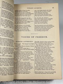 Leather with Marbled End Papers The Complete Poetical Works of John Greenleaf Whittier, Household Edition 1882 Book
