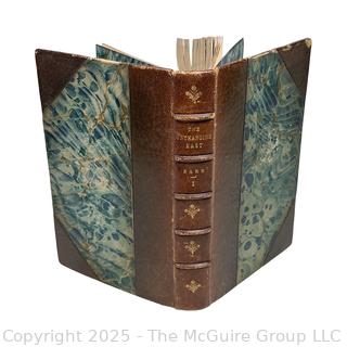 Gilt Leather with Marbled Boards Bound The Unchanging East  Vol. I, 1st Ed By Robert Barr 1900 Book
