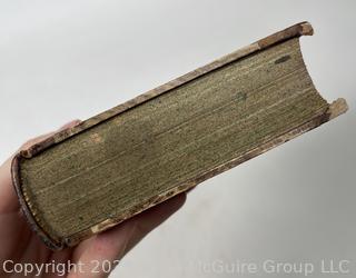 Two (2) Leather with Marbled Boards German Script Books, 1839