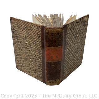 Two (2) Leather with Marbled Boards German Script Books, 1839