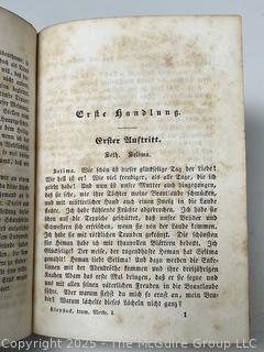 Two (2) Leather with Marbled Boards German Script Books, 1839