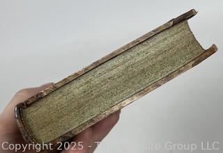 Two (2) Leather with Marbled Boards German Script Books, 1839