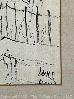 Framed Under Glass Ink on Paper of Spanish Steps Rome Signed by Artist. 17 x 22"