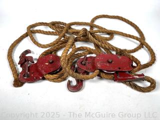 Metal Block and Tackle Rope Pulley