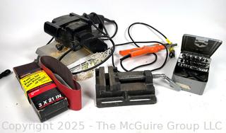 Belt Sander, Soldering Pliers, Small Table Vise and Drill Bit Set Hand Tools