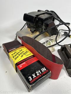 Belt Sander, Soldering Pliers, Small Table Vise and Drill Bit Set Hand Tools