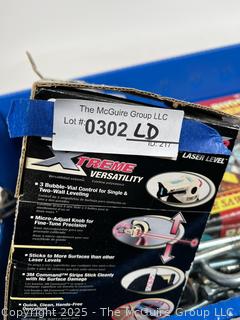 NIB Laser Line Level, "Board Buddy" Table Clamping System in Box and Misc Hardware Tools