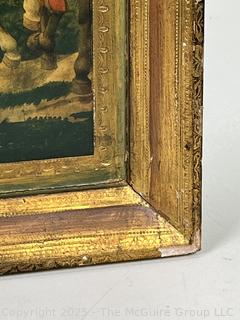Framed Decoupage on Wood Plaque of a Florentine Print (Florence, Italy) 15 x 31"