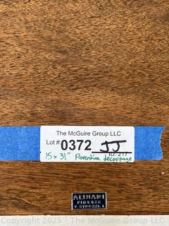 Framed Decoupage on Wood Plaque of a Florentine Print (Florence, Italy) 15 x 31"