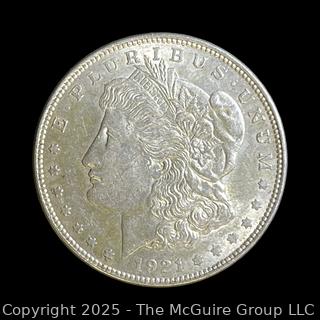 1921 (P) Morgan Head US Silver Dollar Coin (some luster)