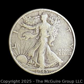 1945 (P) "Walking Liberty" US Half Dollar Silver Coin