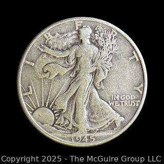1945 (P) "Walking Liberty" US Half Dollar Silver Coin