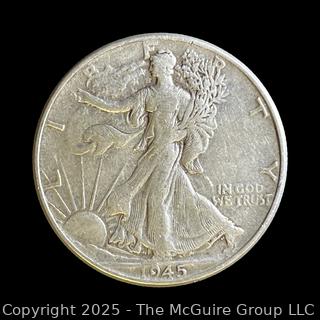 1945 (P) "Walking Liberty" US Half Dollar Silver Coin