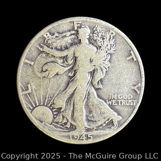 1945 (P) "Walking Liberty" US Half Dollar Silver Coin