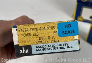 AHM Train Cars and Accessories, Including Eight (8) HO Scale Train Cars in Boxes