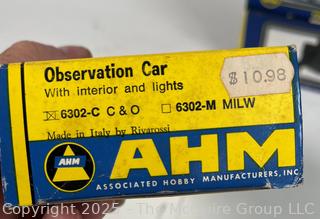 AHM Train Cars and Accessories, Including Eight (8) HO Scale Train Cars in Boxes