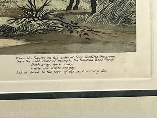 Framed Under Glass Hand Colored Aquatint Engraving, Plate 5, Bachelors Hall. By Francis Calcraft Turner (1795-1846). 20" x 23"
