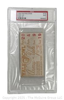 PSA Graded Souvenir 1934 Yale Football Game ticket