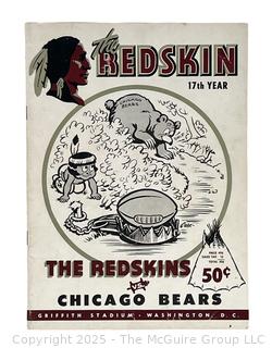 Nov.15, 1953 Game Program of Washington Redskins vs the Chicago Bears 