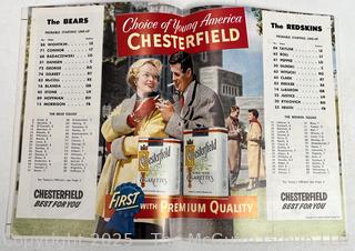 Nov.15, 1953 Game Program of Washington Redskins vs the Chicago Bears 