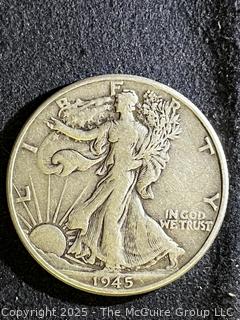 1945 (P) "Walking Liberty" US Half Dollar Silver Coin