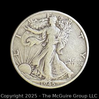 1945 (P) "Walking Liberty" US Half Dollar Silver Coin