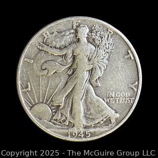 1945 (P) "Walking Liberty" US Half Dollar Silver Coin