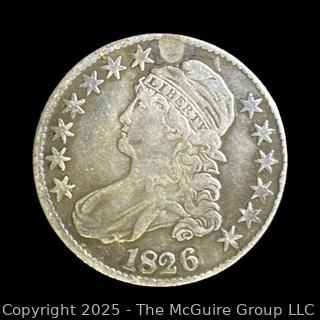1826 US "Capped Bust" Half Dollar 50 C. Silver Coin