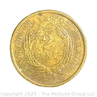 1864 US 2 Cents Copper Coin